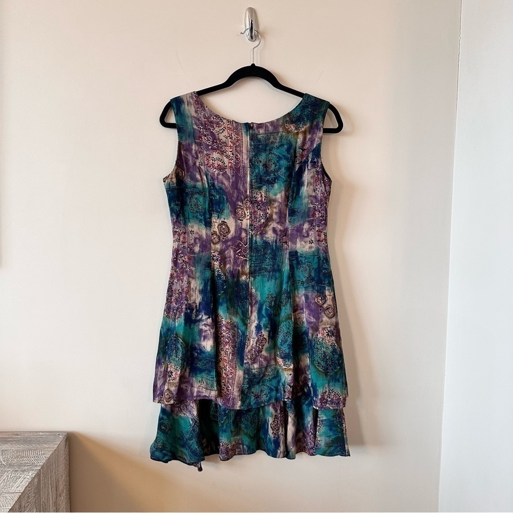 Vintage “Allegra” Floral Watercolour Tiered Dress - Picture 2 of 14